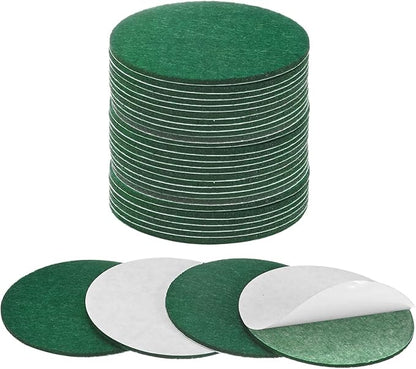 30-Pack Lamp Base Felt, 3 Inch Dia. 2mm Thick Self Adhesive Round Fabric Felt Pads for Lamp/Furniture/DIY, Non-Slip Fiber Backed Patch Circles with Adhesive Backing [Green]