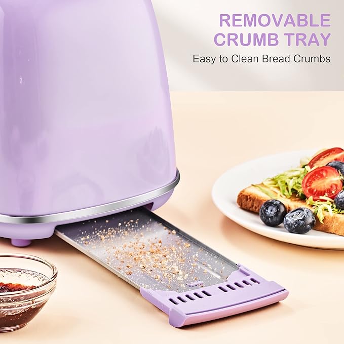 Roter Mond 2 Slice Toaster Retro Stainless Steel