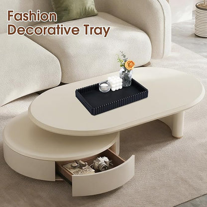 Rectangular Tray for Coffee Table,Modern Decorative Tray,Black Concrete Trays,Home Dining Centerpiece Decor,Decorative Trays for Dining Table,Living Room,Kitchen,Counter