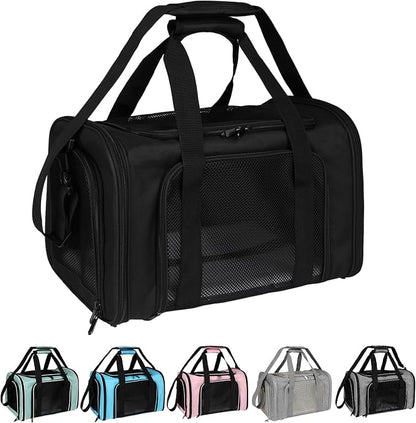 Top tasta Dog Cat Carrier Pet Carriers for Small Medium Large Cats Dogs Carrier Under 25 Lbs Soft Sided Small Puppy Dog Carrier Portable Foldable Dog Cat Travel Carrier （Black 20 * 13 * 13）