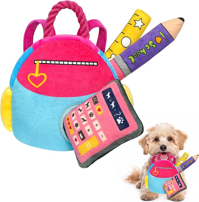 Hide and Seek Dog Toys, Squeaky Interactive Puzzle Dog Toys for Boredom and Stimulation, Dog Enrichment Toys with Rope for Small and Medium Dogs