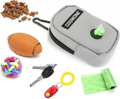 COOWONE Dog Treat Pouch with Clip, Treat Pouches for Pet Training, Small Dog Treat Container Treat Bag for Leash, Waterproof Dog Treat Bag, Hands-free Training Pouch