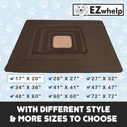 Reusable Dog Pee Pads, Washable Waterproof Puppy Training Pad 17x20 | Washable waterproof pee pads for dogs & puppies. Super absorbent, leak-proof, reusable 100+ washes with rounded corners.