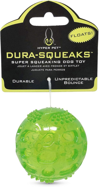 Hyper Pet DuraSqueak Dog Ball Toy, Interactive Dog Toys that Float and Squeaks for Playing, Fetching and Retrieving-Great Alternative to Traditional Tennis Balls Green 2.5 Inch