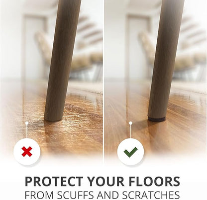 X-PROTECTOR Felt Furniture Pads - 32 PCS 1 1/2" Floor Protectors for Chair and Furniture Feet - Protect Your Hardwood Floors! (Brown, Round)