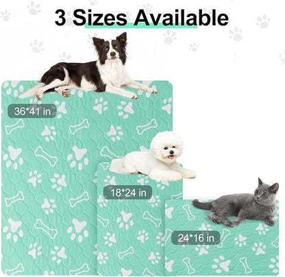 BEAUTYZOO 4 Pack Washable Pee Pads for Dogs,Reusable Puppy Pads 18x24 Aqua | Waterproof Super Absorbent,Non Slip and Leak-Proof Against Urine,Whelping Pads Mats for Puppy Potty Training,Playpen,Crate