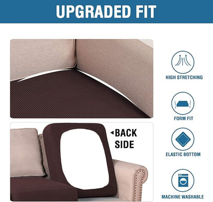 H.VERSAILTEX Super Stretch Stylish Cushions Covers/Furniture Cover Spandex Jacquard Small Checked Pattern Super Soft Slipcover Washable Individual