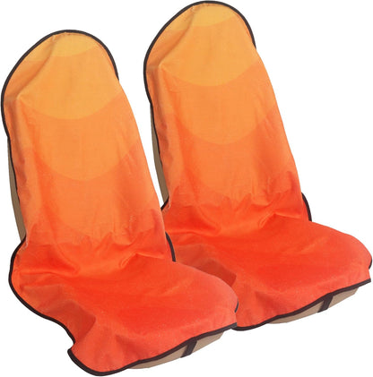 Car Seat Cover Protector Front Seats,for Gym Workout,Running,Swimming,Beach and Hiking,Waterproof Sweat Towel Bucket Seat Covers for Cars SUV Trucks (Orange, 2Pcs)