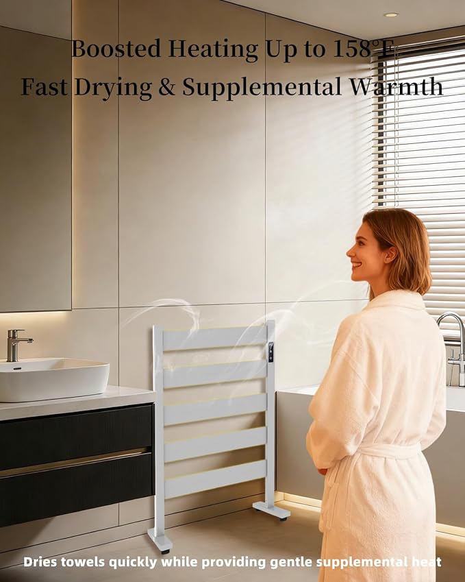 Heated Towel Rack – Rapid PTC Heating, LED Timer Control, High Temp & Large