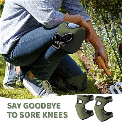 Knee Pads for Gardening - 1.5+1.5cm Dual-Layer Gel-Foam, Non-Slip, Waterproof & Breathable for Joint Support | Heavy Duty Kneeling Pads for Weeding, Floor Scrubbing, Tile Work (Green)