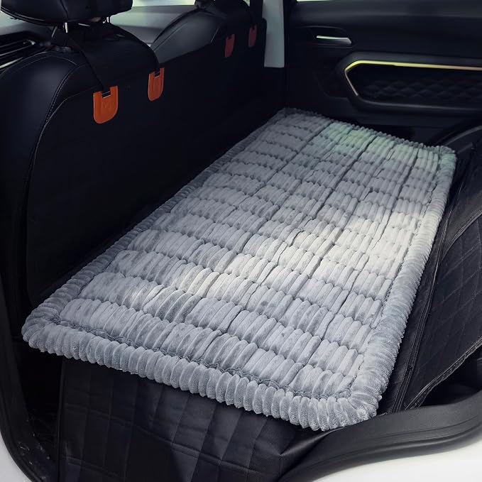 Dog Bed for Car, Backseat Pet Bed Mat, Dog Seat Cover for Car Back Seat, Non-Slip Travel Pet Mat, Fit for Backseat Extenders and Seat Covers (Bluegrey, 24.8x54inch)