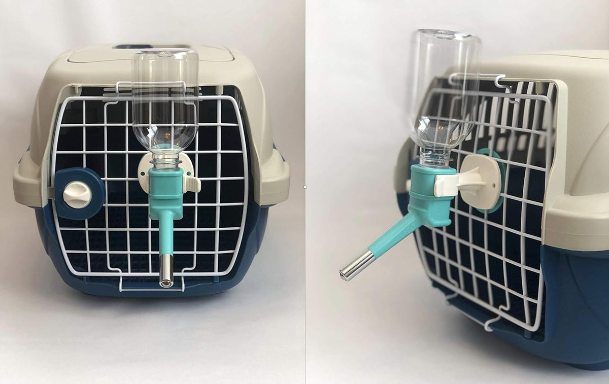 Choco Nose Patented No-Drip Water Bottle/Feeder for Puppies/Toy-Small Breed Dogs/Rabbits/Cats/Chinchillas and Other Small Pets and Animals - for Cages or Crates 10.2 oz. Nozzle 13mm, Aqua (C528)
