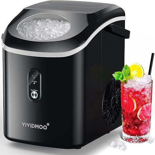 Nugget Ice Maker Countertop, Portable Sonic Pebble Ice Maker