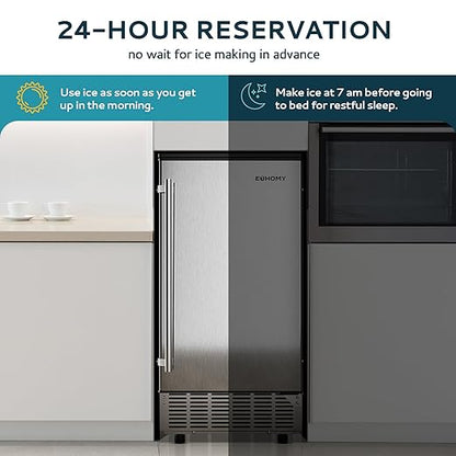 Commercial Ice Maker Machine 85Lbs/Day, 24Lbs Storage, Built-in Undercounter