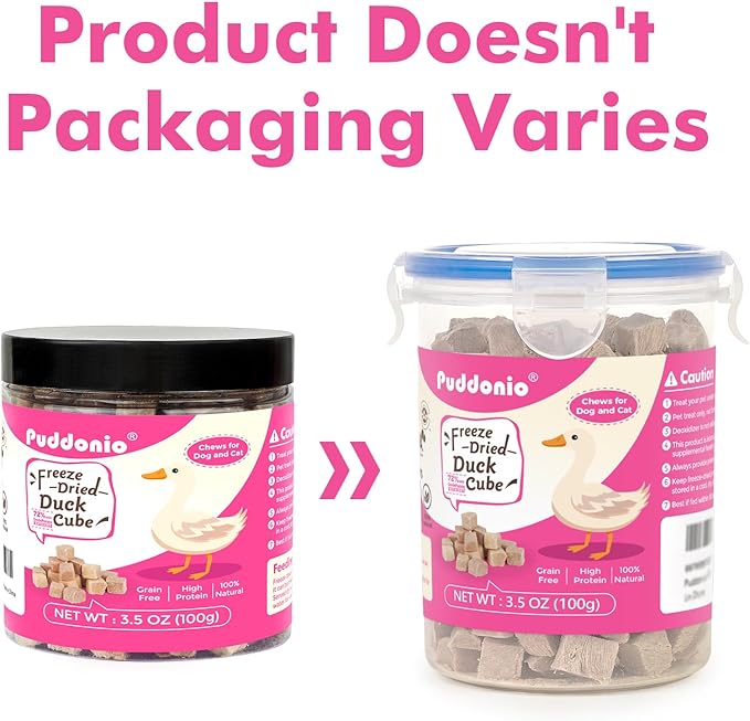 Freeze Dried Cats & Dogs Raw Treats, All Natural Single Ingredient Duck Breast, High Protein Healthy Pet Training Treats or Food Topper, 3.5 oz