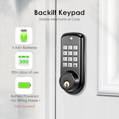 Smart Lock, Keyless Entry Door Lock, Password Mechanical Key 2 Unlocking