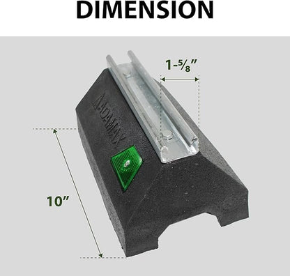 Adamax RTS14-10 Rooftop Support Block with Galvanized Steel Strut | Sleeper Curb Replacement, Black