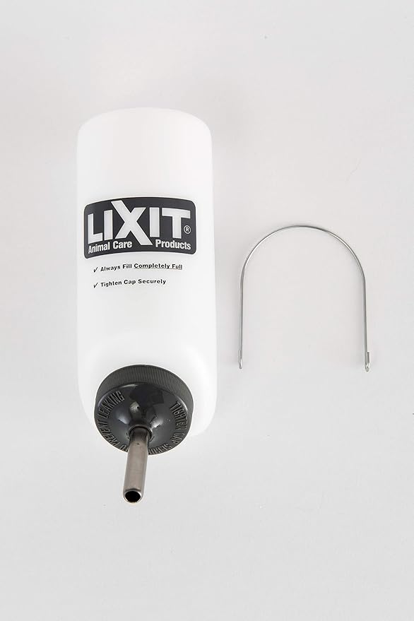 Lixit Wide Mouth BPA-Free Cage Water Bottles for Rabbits, Ferrets, Guinea Pigs, Rats, Chinchillas, Hamsters, Mice, Hedgehogs, Gerbils and Other Small Animals. (Translucent, 16 Ounce)