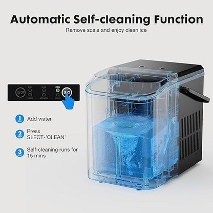Sweetcrispy Countertop Ice Maker Machine, Portable Self-Cleaning Ice Machine