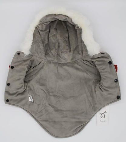 Pet Warm Dog Coat for Winter Dog Clothes Hooded Dog Jacket for Small Puppies Medium Large Dog Cat Clothes Insulated Padded Snow Jacket for Cold Weather Faux Fur (XX-Large, Dark Red)