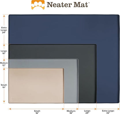 Neater Pet Brands Neater Mat Pet Mats for Food and Water, Cat & Dog Bowl Mat Waterproof Silicone, Feeding Tray, Dog Food Mats for Floors, Placemat w/Raised Edge for Under Bowls, 32" x 24", Light Pink