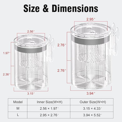 Floating Acrylic Breeder Box for Fish Tank - Aquarium Isolation Separator Hatchery Incubator for Guppy, Betta, Clownfish, Coral, Baby & Injured Fish