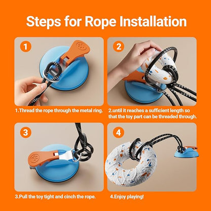 Aktor E-TPU Dog Balls, Interactive Dog Toys Tug of War, Teething Toys for Boredom to Keep Them Busy, Indestructible Dogs Toy for Dogs 2 Types (5 inch, Orange-Blue)