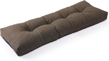SUNROX LokGrip Non Slip Tufted Memory Foam Bench Cushion, FadeShield Water Resistant Durable Thicken Outdoor/Indoor Bench Seat Pads 59x16x4 inch, Heather Chestnut
