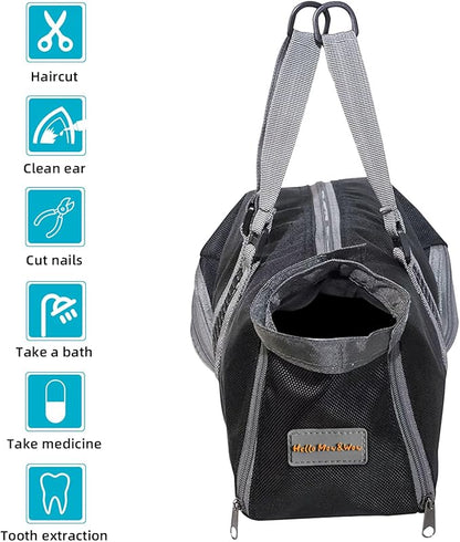 Cinf Cat Nail Clipping Cleaning Grooming Restraint Bag No Scratching Biting for Bathing Nail Trimming Injecting Examining(Black,S)