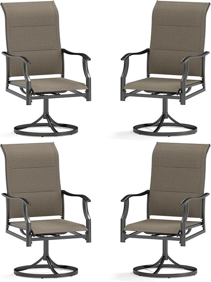 Sophia & William Outdoor Patio Swivel Dining Chairs Set of 4, High Back Padded Patio Dining Chairs, All Weather Textilene Mesh Fabric for Backyard, Poolside, Balcony and Garden