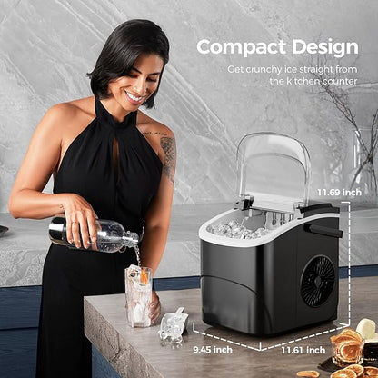 Ice Makers Countertop, 9 Cubes in 6 Mins, Portable Ice Maker Machine