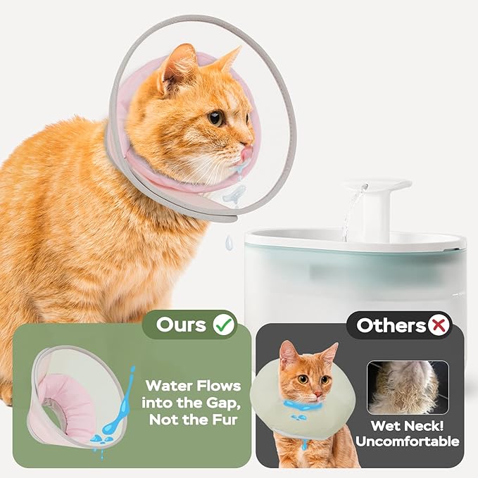 Cat Cone Collar Soft: Comfortable Waterproof Mesh Recovery Cone After Surgery to Stop Licking and Scratch, Alternative to Plastic Elizabeth Head/Neck Cone for Large Cats and Small Dogs