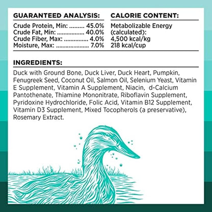 BIXBI Rawbble Freeze Dried Dog Food, Duck Recipe, 4.5 oz - 95% Meat and Organs, No Fillers - Pantry-Friendly Raw Dog Food for Meal, Treat or Food Topper - USA Made in Small Batches