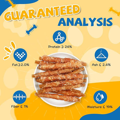 Gazeupon Dog Dental Treats, Chicken Wrapped Peanut Butter Sticks, Healthy Training Snacks for Dogs, Easy to Digest, w/Glucosamine Chondroitin