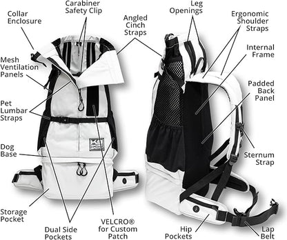 K9 Sport Sack Knavigate - Medium, Lunar Rock - Ideal for Dogs with 17-19” Back Length - Adjustable, Backpack-Style Carrier with Internal Frame & Padded Hip Belt