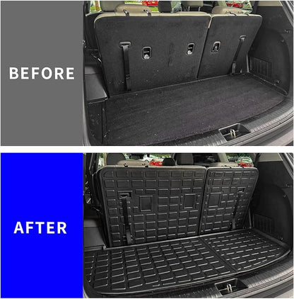 Rongtaod Cargo Mat Compatible with 2020-2025 Kia Telluride (Not for 2027) Cargo Liner Trunk Mat TPE All Weather Back Seat Cover Protector 2024 Telluride Accessories (Trunk Mat with Backrest Mat)