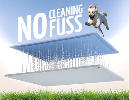 Dog Pee Pad Holder Tray Fits for 30” x 23” Pee Pads - 1 Pack - Sky Grey | Corner Lock Holes, Raised Edges, Non-Spill, Easy to Clean Silicone Dog Potty Tray Holder, For Indoor Floor Protection