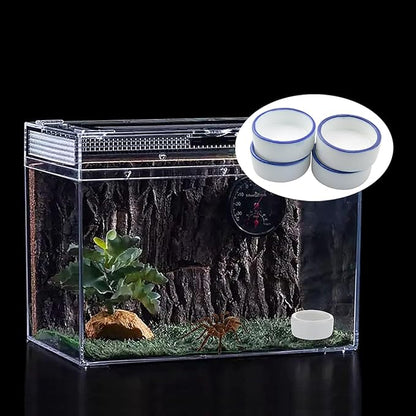 4PCS Small Animal Food Bowl Size 4 35x13mm Mini Ceramic Water Dish Cricket Feeding Dish for Tarantulas Scorpions Snails Mantis Micro Reptile Food Bowl
