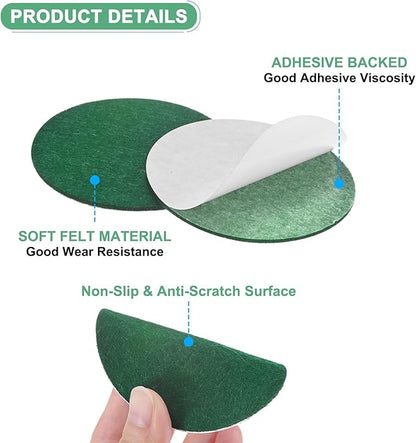 30-Pack Lamp Base Felt, 3 Inch Dia. 2mm Thick Self Adhesive Round Fabric Felt Pads for Lamp/Furniture/DIY, Non-Slip Fiber Backed Patch Circles with Adhesive Backing [Green]