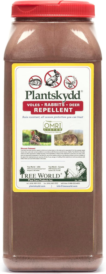 Plantskydd Animal Repellent - Repels Deer, Rabbits, Elk, Moose, Hares, Voles, Squirrels, Chipmunks and Other Herbivores; 8 LB Granular Shaker Jug (PS-VRD-8)
