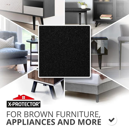 X-Protector Premium Felt Furniture Pads - 20 PCS 6 x 1/2" - Black Rectangular Pads with Tenacious Adhesive - Protects Hardwood, Laminate & Tile Floors