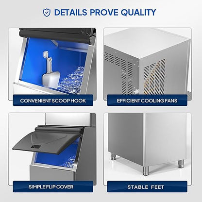 ROVSUN 550LBS/24H Commercial Ice Maker Machine
