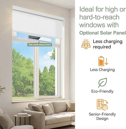 Tipiace Motorized Blinds with Remote Window Roller Shade Wireless Rechargeable