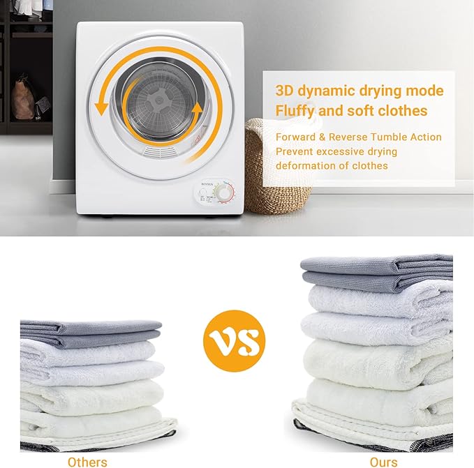 ROVSUN 1.5CuFt Portable Clothes Dryer and 17.6LBS Full-Automatic Washing