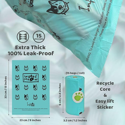 Dog Poop Bags, Extra Thick and Strong Pet Poop Bags for Dog Walking and Traveling, Premium Leak-Proof Pet Waste Bags for Small Medium Large Dogs and Cats (Blue, 240 Bags)