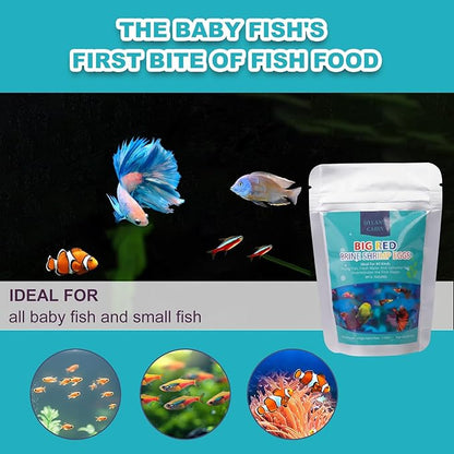 Dylan's cabin Brine Shrimp Eggs Fish Food - 90% Hatch Rate for Aquatic Foods Baby Aquarium Fish Freshwater Saltwater Marine Tank Hatchery Fry 20G