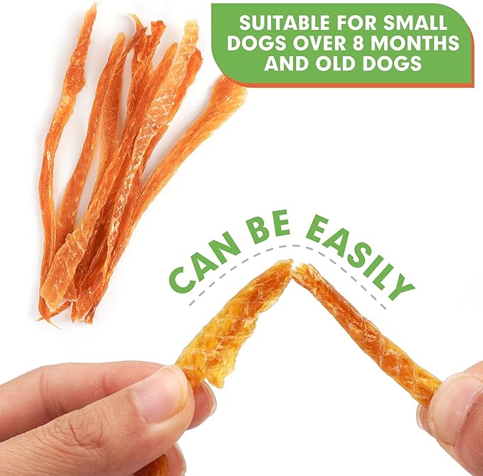 MON2SUN Dog Treats, Chicken Jerky Strips for Small Dogs, High Protein & Grain Free Snacks, Easy to Digest Training Treats (Chicken, 17.64 Ounce -Pack of 1)