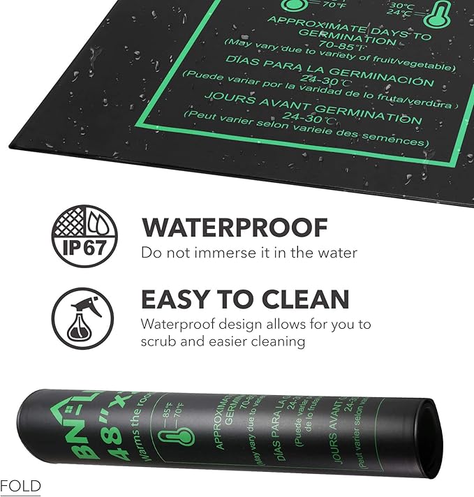 BN-LINK Seedling Heat Mat Heating Pad 48" x 20.75" with Digital Thermostat Controller Combo Set Waterproof for Indoor Seed Starting and Plant Germination