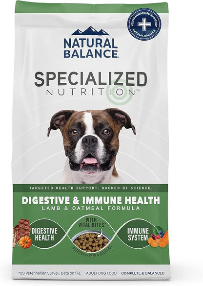 Natural Balance Specialized Nutrition Dry Dog Food with Lamb and Oatmeal for Dogs, Digestive & Immune Health Food, Natural Ingredients with Added Vitamins & Minerals - 3.5 lbs