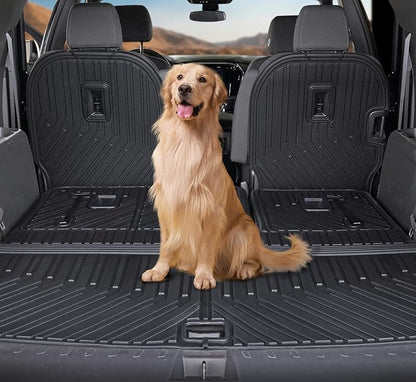 Cargo Mat Backrest Mats for 2018-2022 2023 Chevrolet Chevy Traverse Car Mat Accessories, All Weather TPE Cargo Liner Trunk Mat (18-23 7/8 Seats-3rd Row Backrest Mats&Cargo Mat)